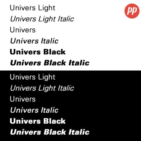 Proof Positive - Univers Font