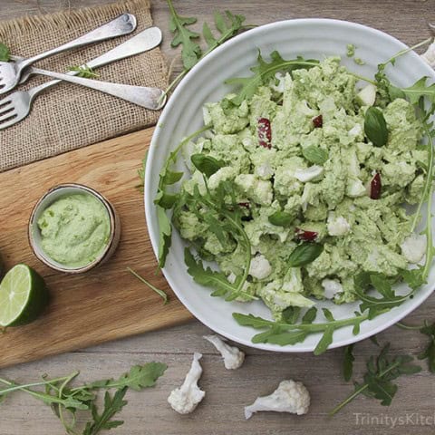 Cashew lime pesto with cauliflower salad by Trinity #dairyfree #vegan