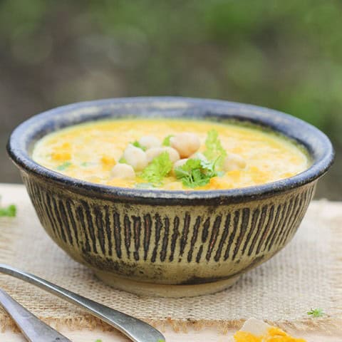 Turmeric & Ginger Sweet Potato Soup with Coconut by Trinity #vegan #dairyfree #glutenfree