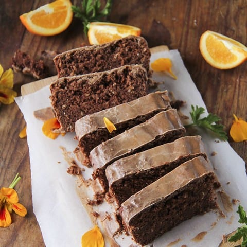 Chocolate Orange Gingerbread Cake - gluten-free, vegan and naturally sweetened by Anastasia at Kind Earth