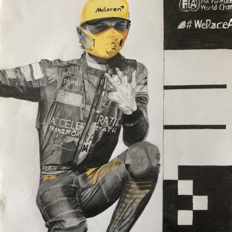 '3 is the magic number' - Lando Norris 1st podium - framed ...