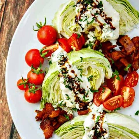 Wedge Salad with Bacon, Blue Cheese and Balsamic Wedge Salad with Bacon, Blue Cheese and Balsamic