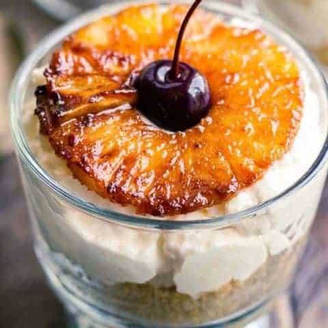 Grilled Pineapple No-Bake Cheesecakes Grilled Pineapple No-Bake Cheesecakes