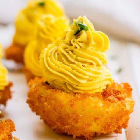 Fried Deviled Eggs with Sausage Fried Deviled Eggs with Sausage