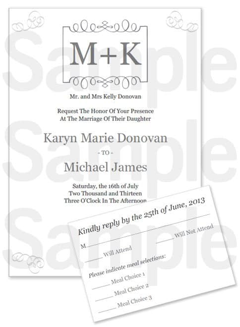 PRINTABLE WEDDING INVITATION SET