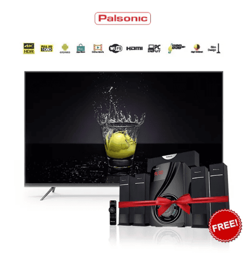 55-inch Palsonic 4k Smart LED TV + 5.1 CH Home Theatre
