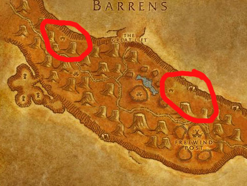 Centaur in Thousand Needles Map
