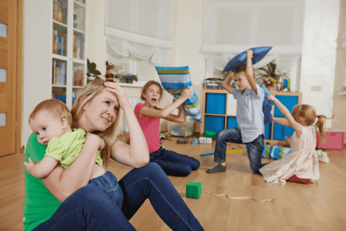 desorden y niños.