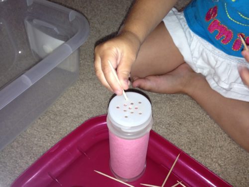 toothpick press toddler activity
