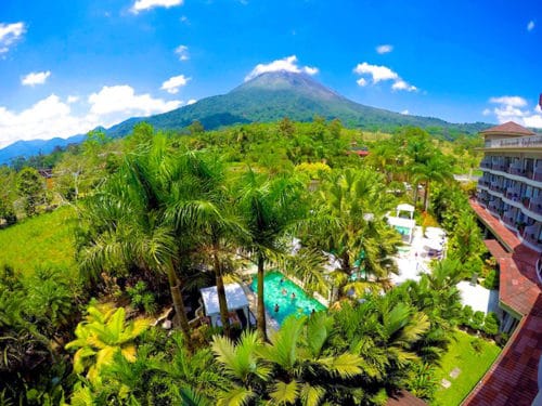 Costa Rica 7 Day Itinerary | The view of the volcano from our hotel, the Royal Corin