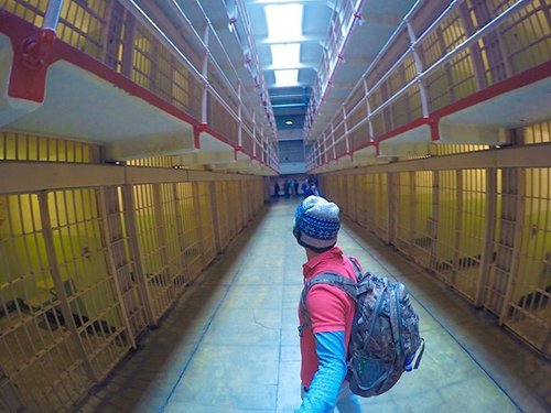 Walking down "Broadway" in During The Alcatraz Prison Tour | Winetraveler.com