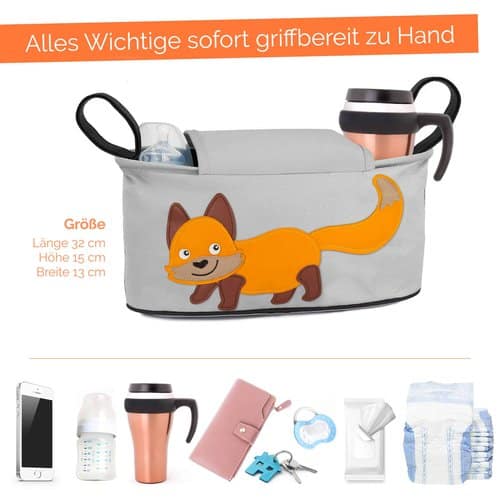 Glückswolke Kinderwagen Organizer Fuchs Tasche Buggy