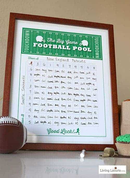 Football Squares Template Free Printable Party Game