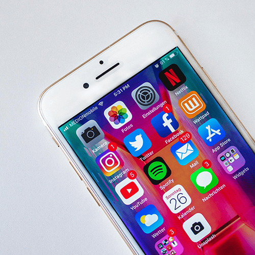 Marketing work on a Iphone