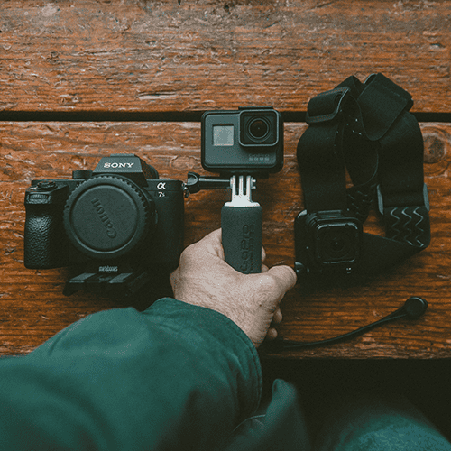 Man doing commercial photography for a marketing project