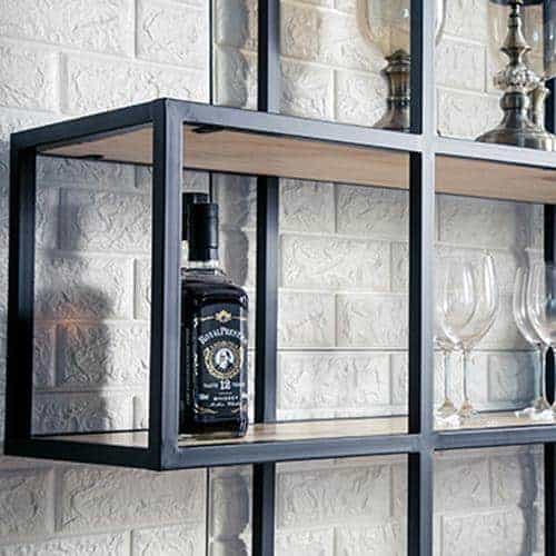 Kệ trang trí khung sắt mặt gỗ GHZ-3435