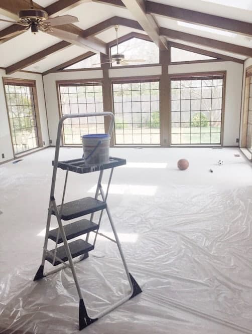 ladder in large sun room