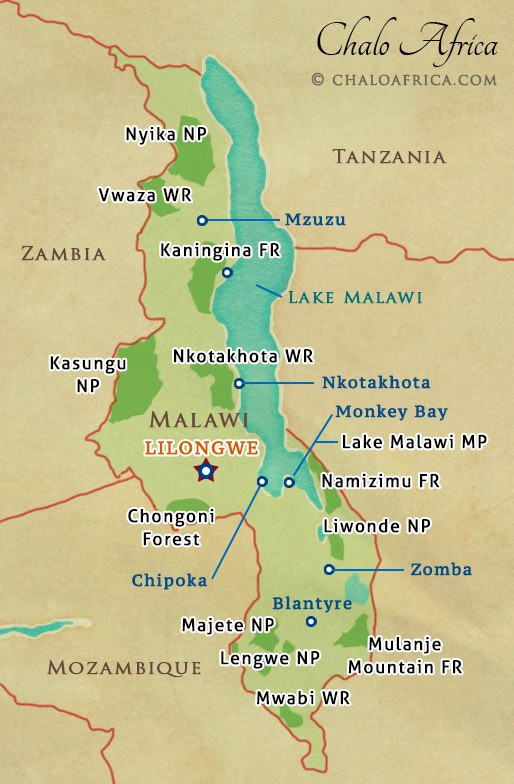 Malawi Safari Map Chalo Africa