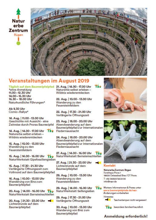Natural Heritage Centre Prora-August events 2019