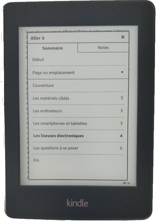 Kindle - sommaire