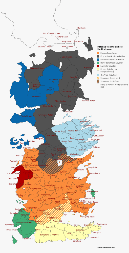alternate war of the five kings map of Westeros