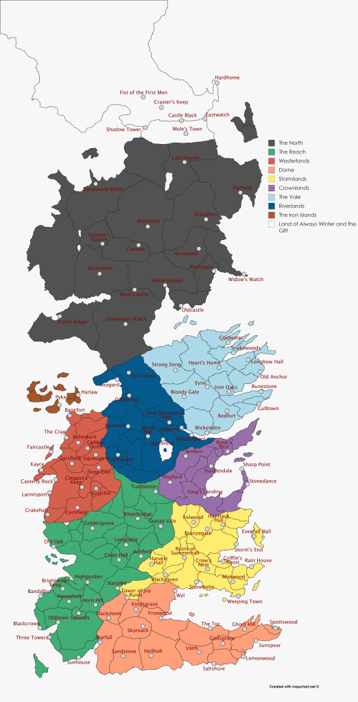 The Westeros Game Of Thrones Asoiaf Map Now Available On