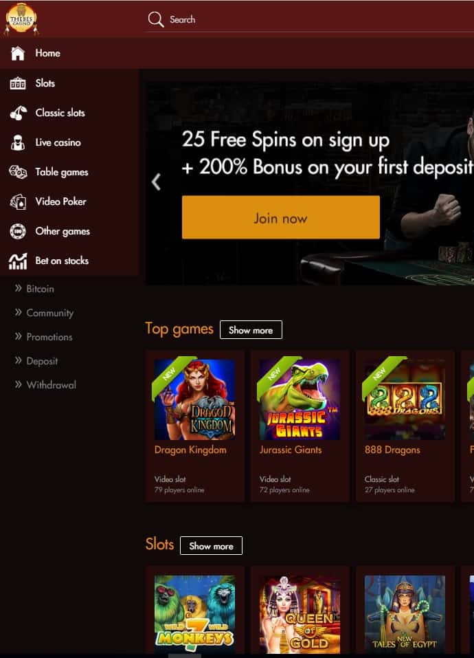 Thebes casino no deposit bonus