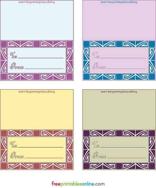 Geo Deco Blank Gift Tag Template to Print - Free Printables Online