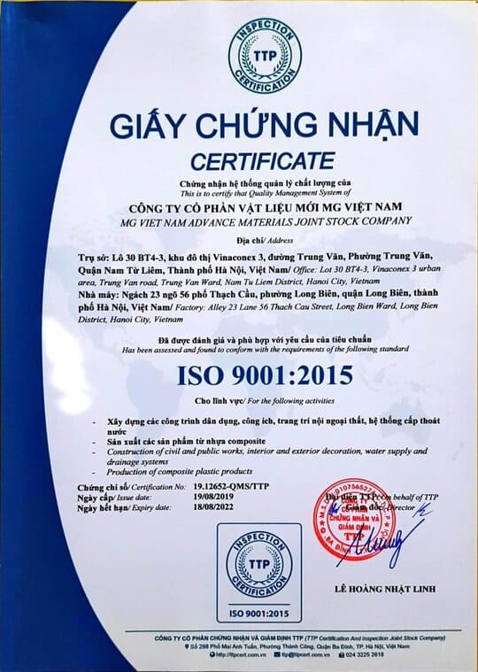 Chứng nhận ISO 9001- 2015