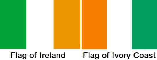 flag of Ireland versus the flag of the Ivory coast