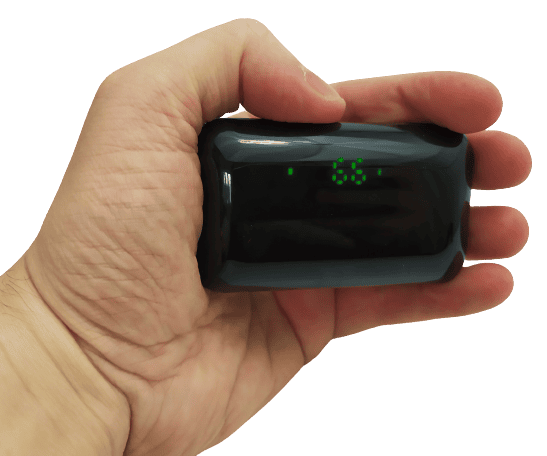 Image shows the charging box in my left hand.
