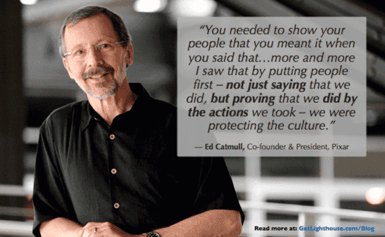 Why You Should Lead From the Heart: Lessons from Mark Crowley 4 Having regular check-ins is a way of demonstrating you care which Ed Catmull knows matters