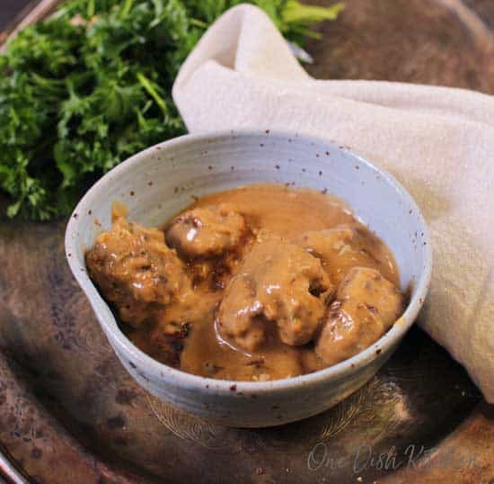 bowl of swedish meatballs