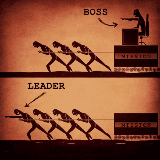 good leader vs. bad leader