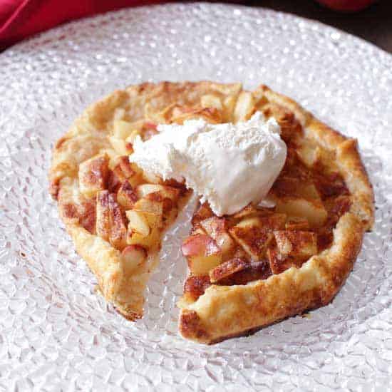 apple galette with whipped cream | one dish kitchen
