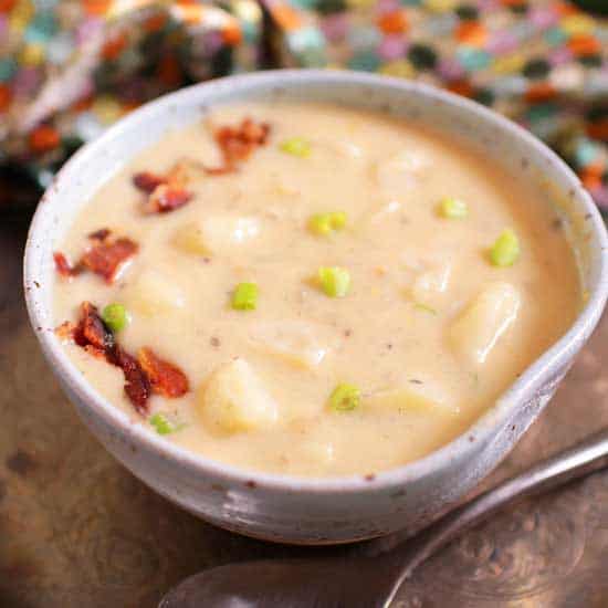 bowl of potato soup with bacon | one dish kitchen