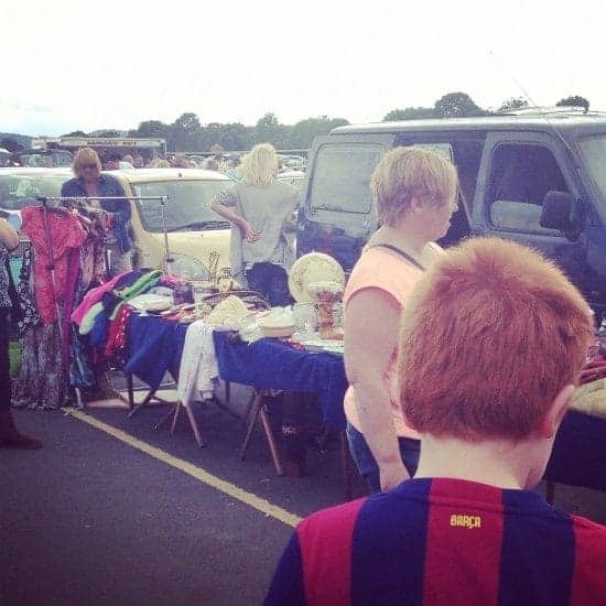 Master Frugal (and some random woman) at the car boot sale just before his big find!