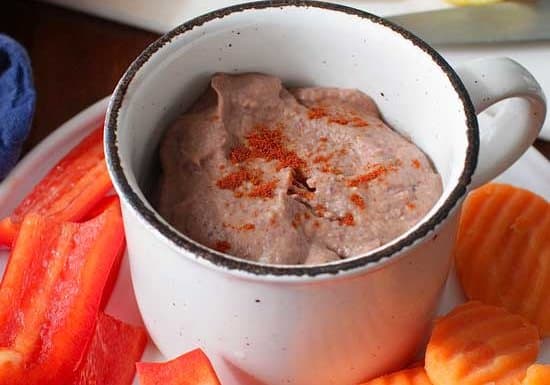 Small Batch Black Bean Hummus in a cup