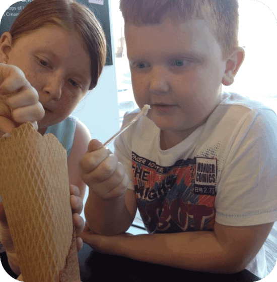 Sharing the largest ice cream in the world