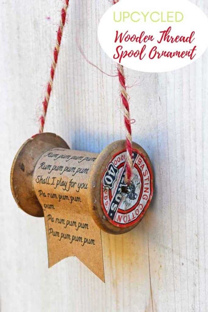 wooden spool ornament