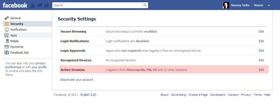 Review the Active Sessions of your account