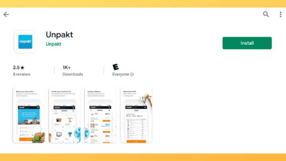 Unpakt moving app