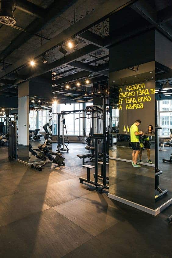 rubber mat for a spacious gym with heavy exercise machines