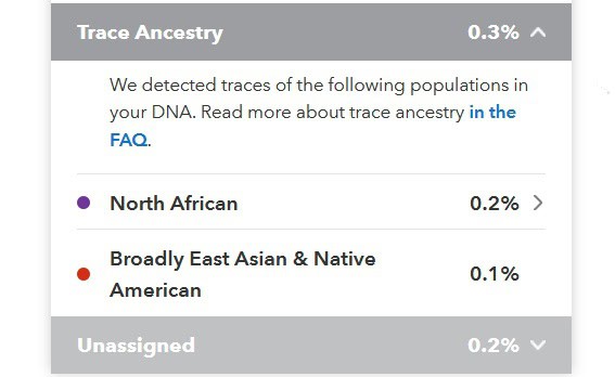 .1% Broadly East Asian And Native American on 23andme