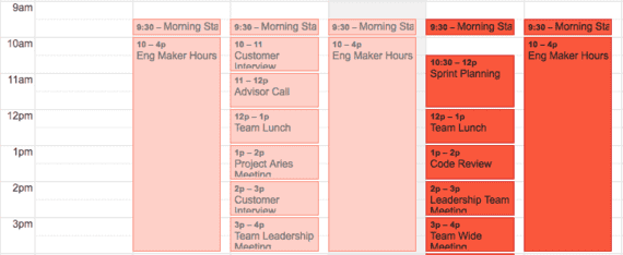 The Biggest Challenges for First Time Managers (and how to overcome them) 1 First time managers should consider using a Maker's schedule calendar to help them and their team.