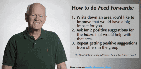5 Awesome Ways to Give Feedback to Your Team 3 Give feedback by giving feed forwards credit Marshall Goldsmith