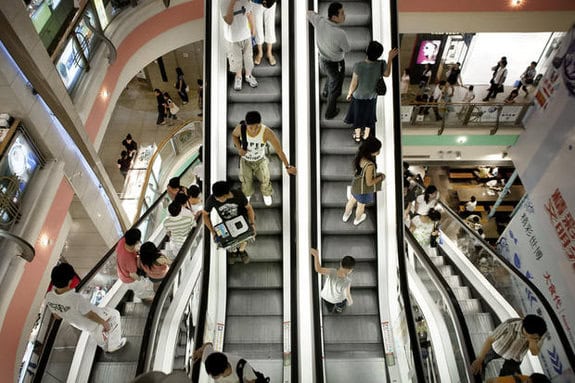 Escalators in smart buildings will be equipped with motion and other sensors (Copyright © KONE Corporation)