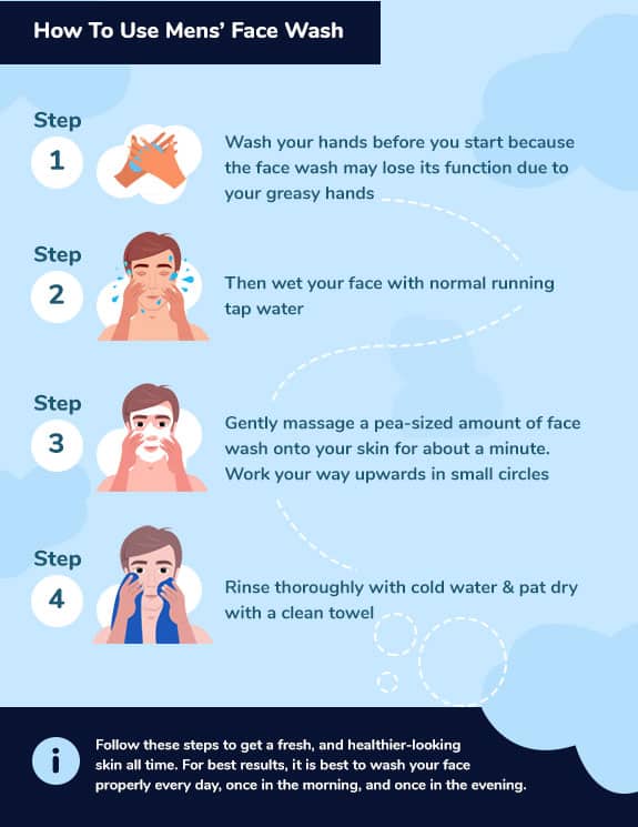 face wash for men technique