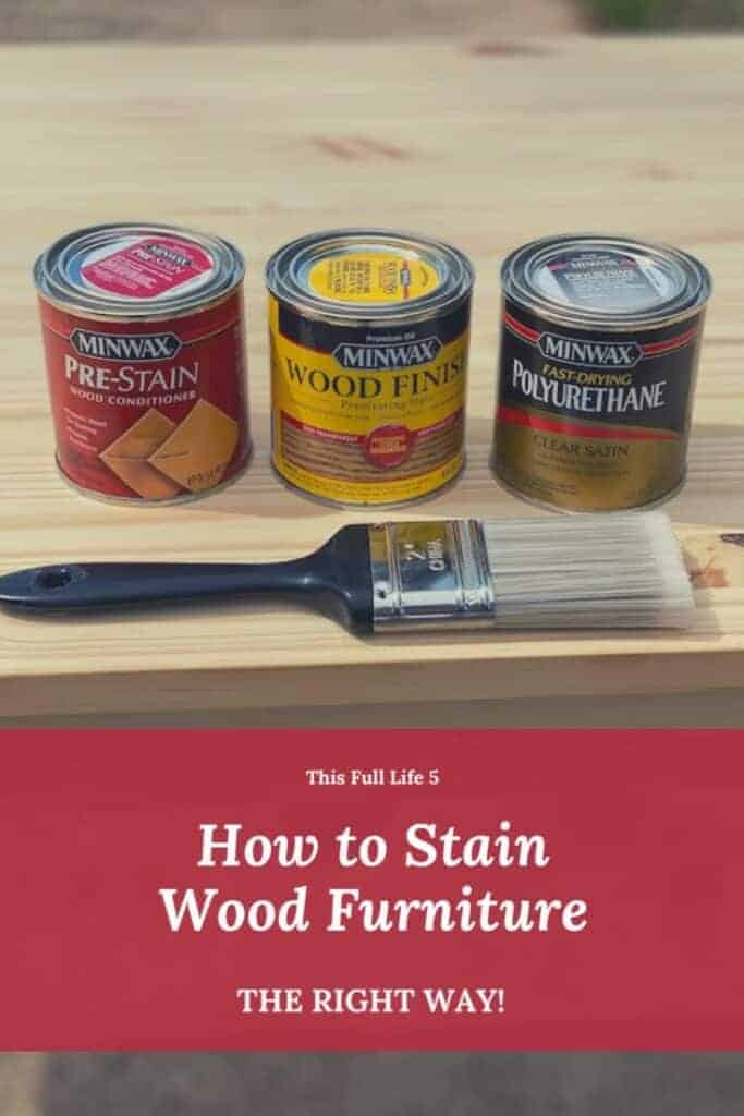 How to Stain Wood Furniture + Farmhouse Office Desk 2