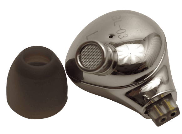 Image shows the ear-tip removed from the earphone.